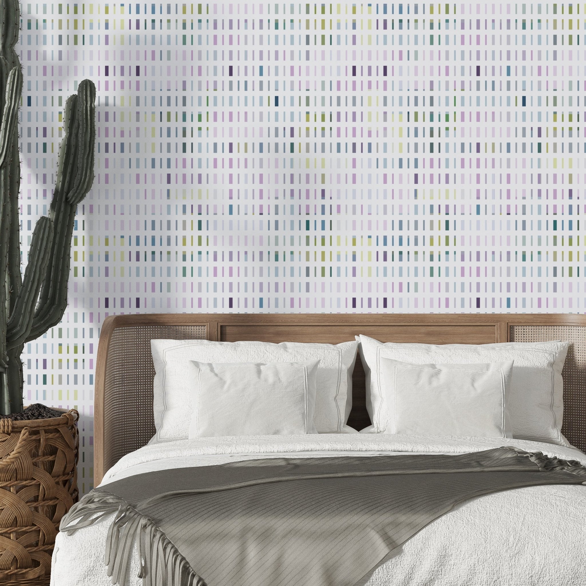 Contemporary Modern Pixelated Wallpaper in Soft Subtle Pastels for a Minimalist Look - Wallpaper | Victoria Bright Home - Colorful Modern Wallpaper For Your Home - - bedroom,dining,kids,kitchen,modern,multicolor,nursery,office,stripes
