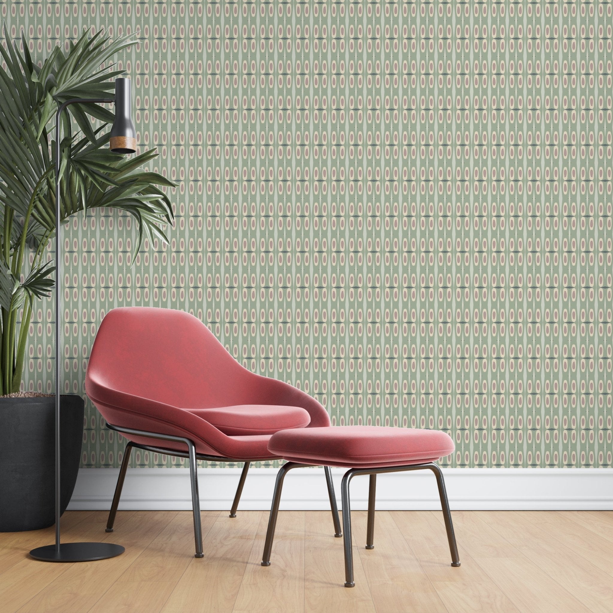 Asian Inspired Bamboo Motif Wallpaper for Minimalist Design - Wallpaper | Victoria Bright Home - Colorful Modern Wallpaper For Your Home - - abstract,asian,asian-inspired,bedroom,cream,dining,green,Minimalist,modern,nursery,office,pink