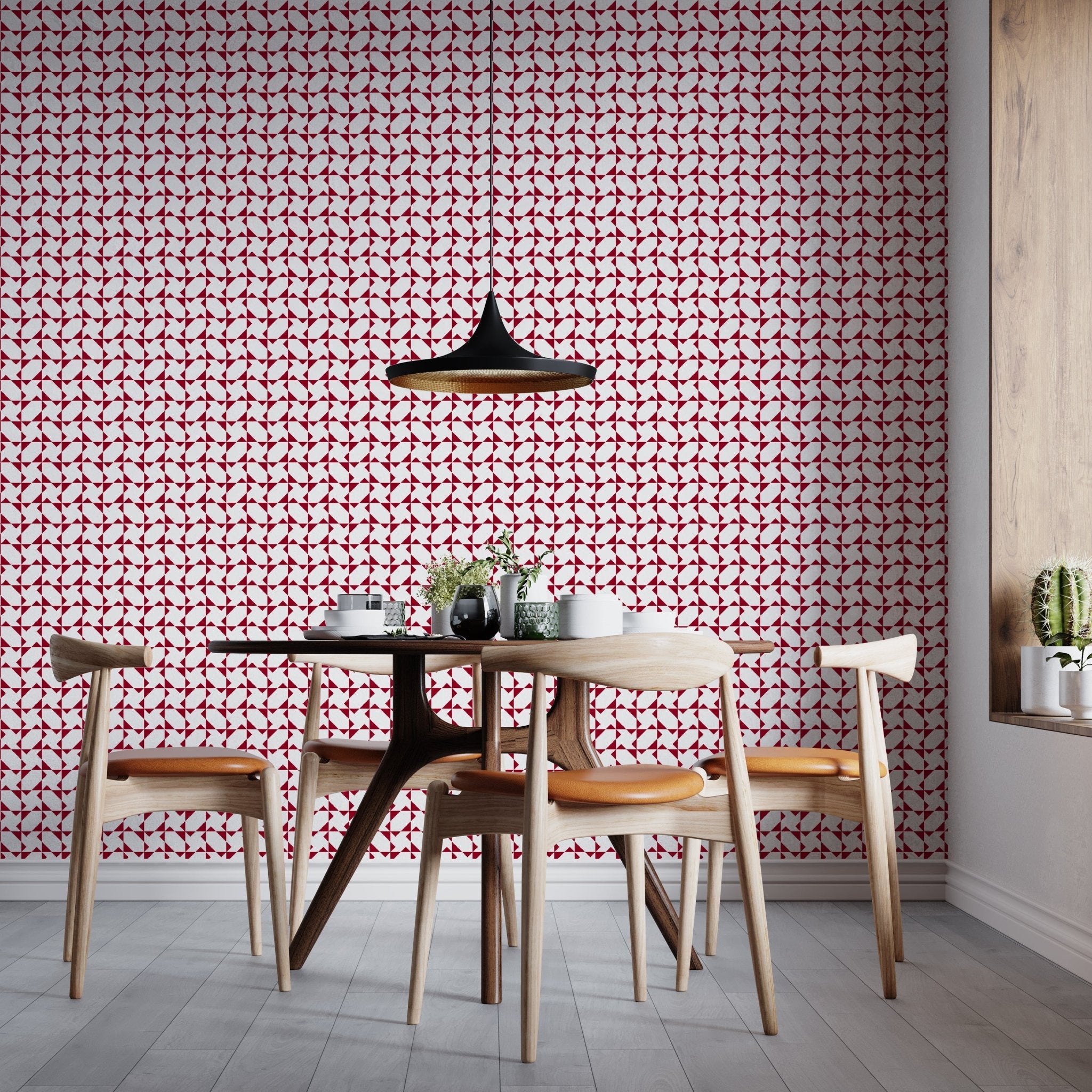 Chasing Charlie Modern Geometric Wallpaper - Wallpaper | Victoria Bright Home - Colorful Modern Wallpaper For Your Home - - bedroom,black,black and white,blue,dining,kitchen,living,modern,office,red,traditional