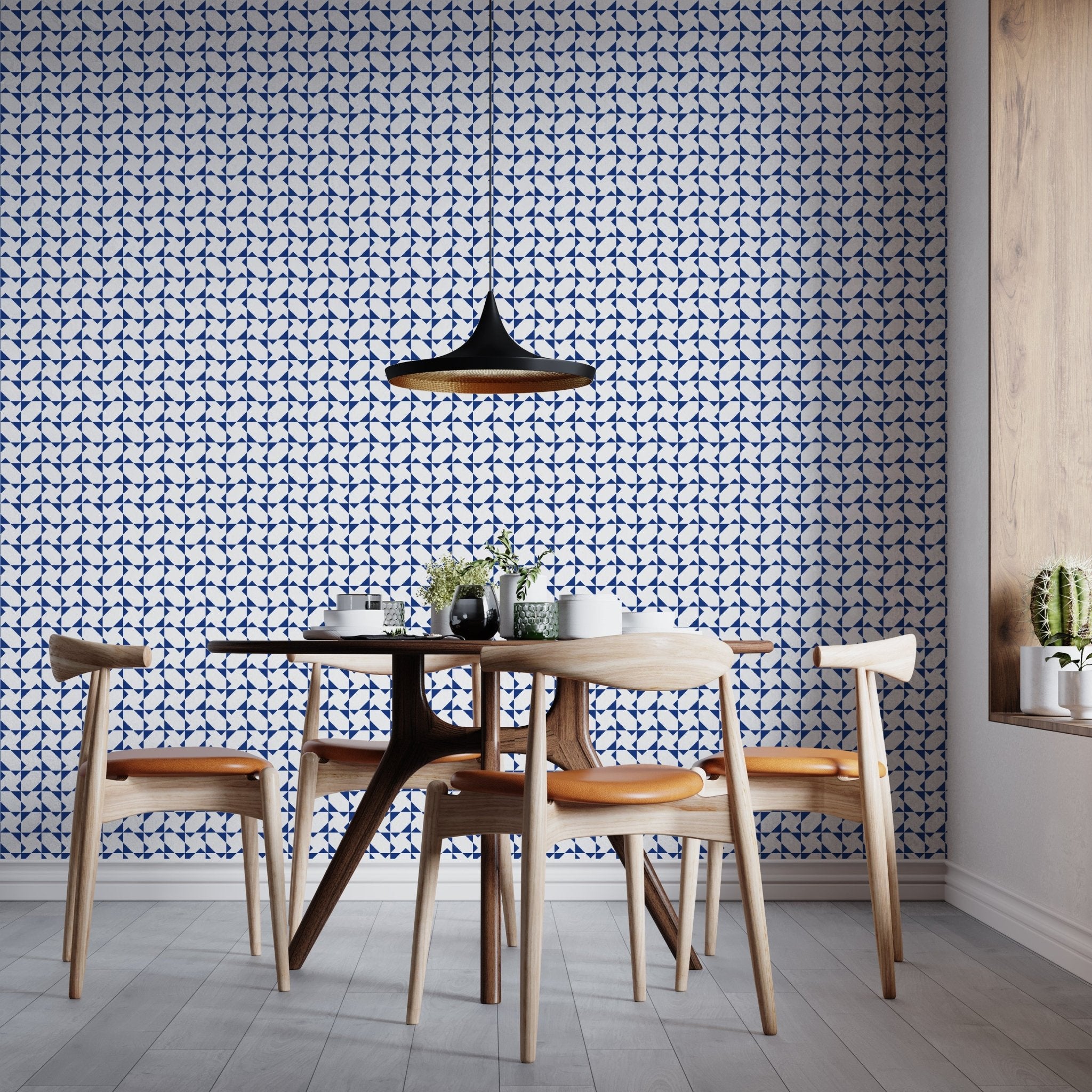 Chasing Charlie Modern Geometric Wallpaper - Wallpaper | Victoria Bright Home - Colorful Modern Wallpaper For Your Home - - bedroom,black,black and white,blue,dining,kitchen,living,modern,office,red,traditional