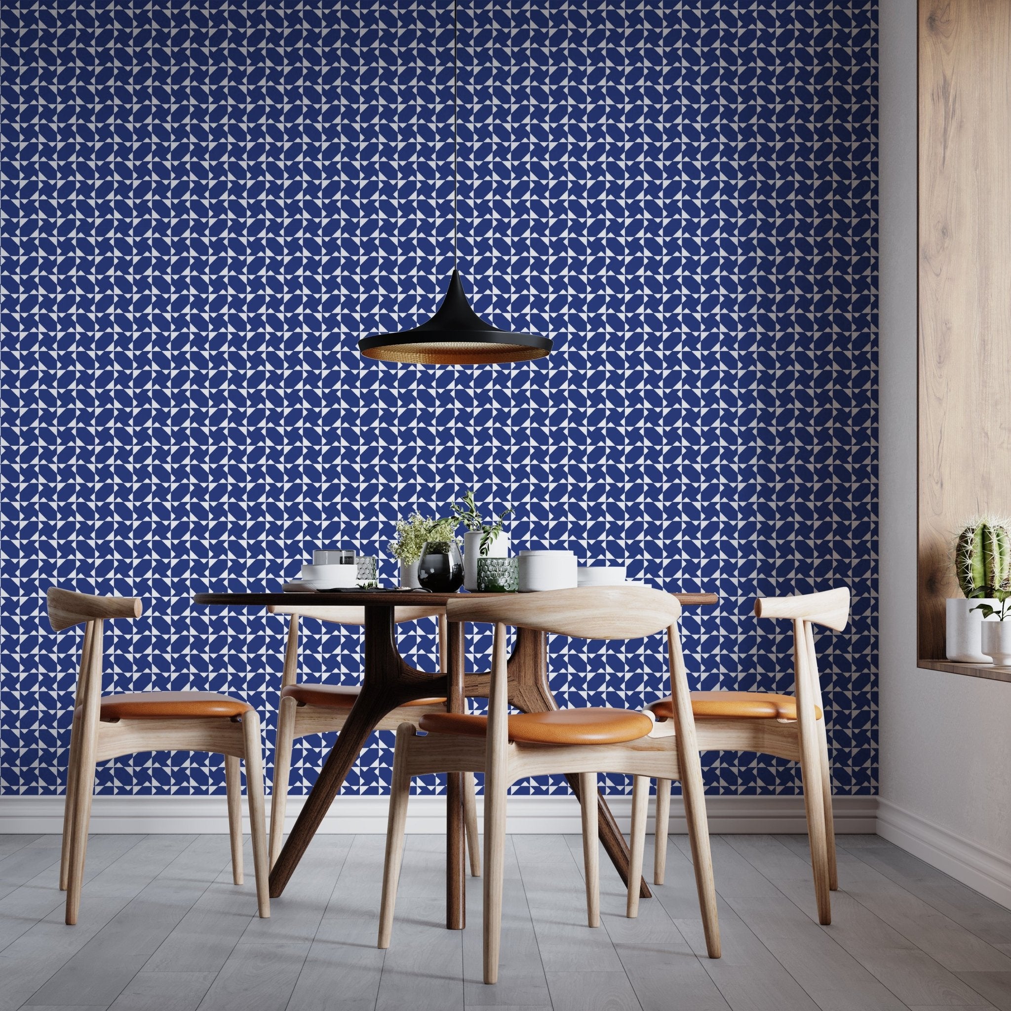 Chasing Charlie Modern Geometric Wallpaper - Wallpaper | Victoria Bright Home - Colorful Modern Wallpaper For Your Home - - bedroom,black,black and white,blue,dining,kitchen,living,modern,office,red,traditional