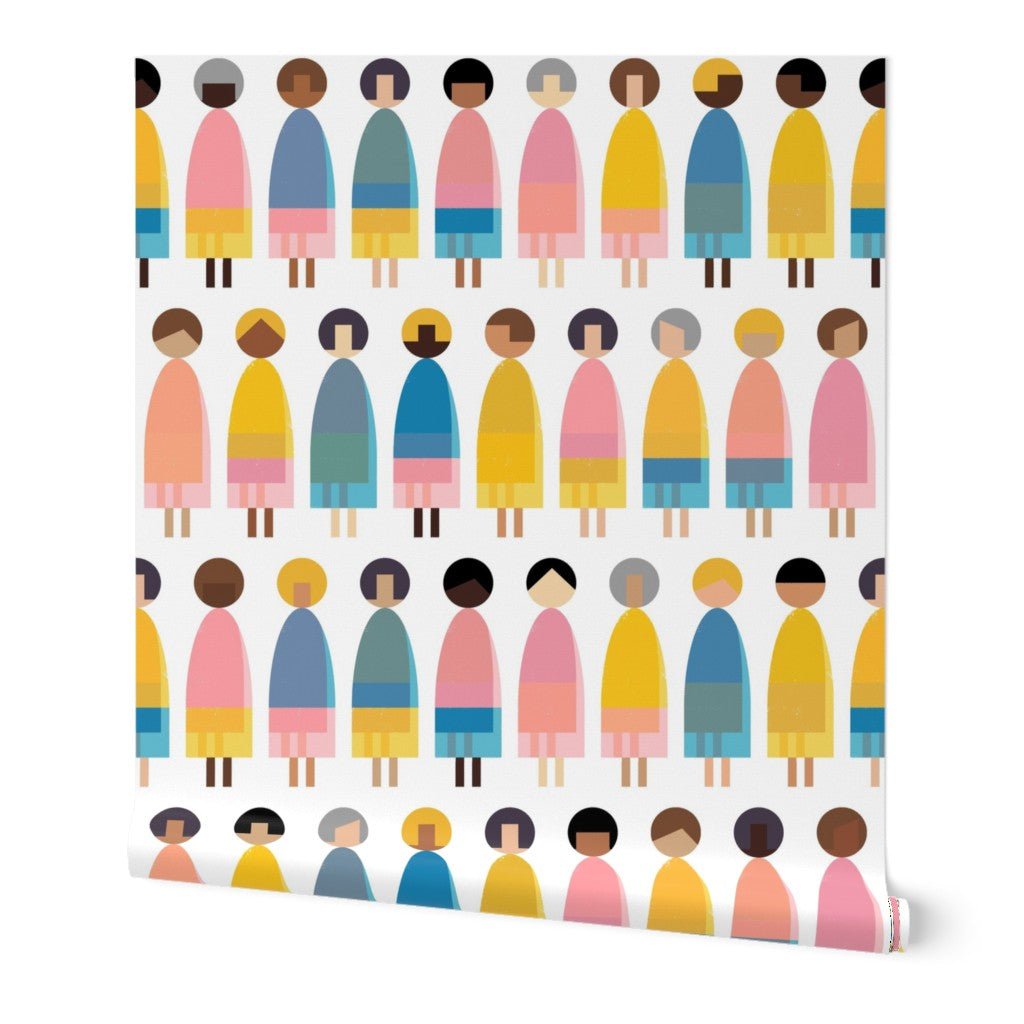 Girl Power Scandi Japandi Doll Wallpaper for a Girl&