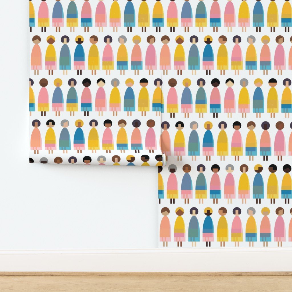 Girl Power Scandi Japandi Doll Wallpaper for a Girl&