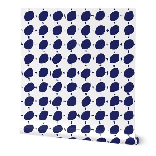 Good Egg Abstract Blue and White Modern Wallpaper - Wallpaper | Victoria Bright Home - Colorful Modern Wallpaper For Your Home - Peel and Stick Removeable Sample 11 x 24 inches - abstract,blue,dining,dots,kids,kitchen,modern