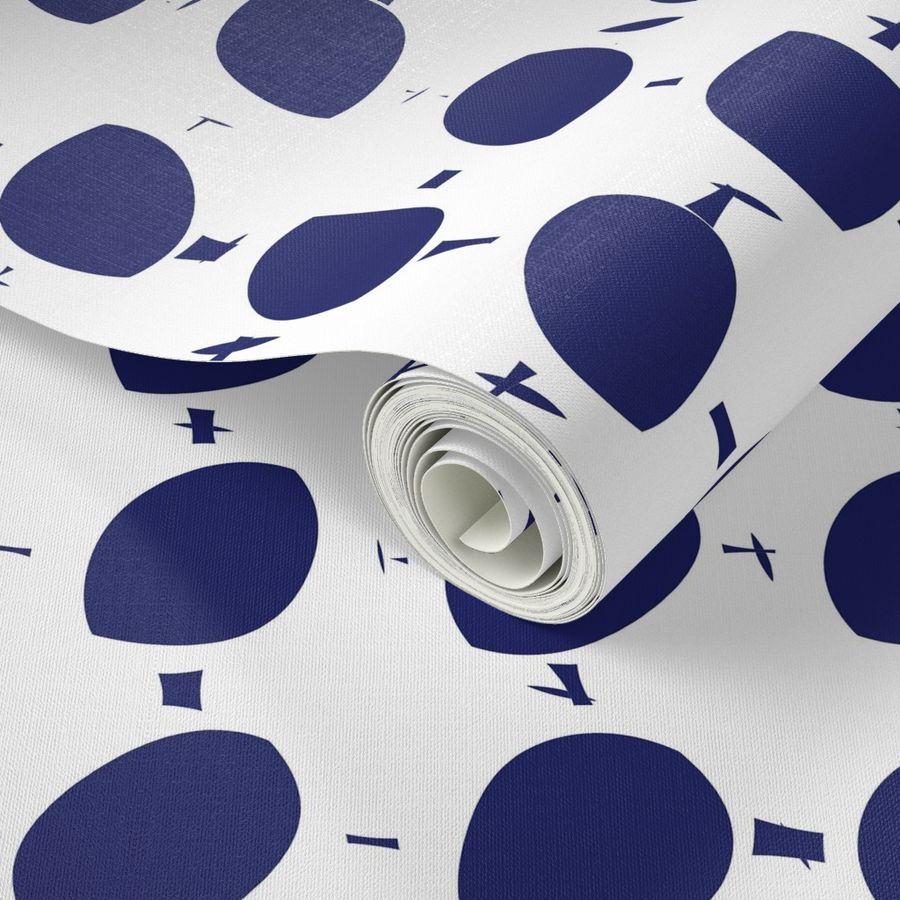 Good Egg Abstract Blue and White Modern Wallpaper - Wallpaper | Victoria Bright Home - Colorful Modern Wallpaper For Your Home - - abstract,blue,dining,dots,kids,kitchen,modern