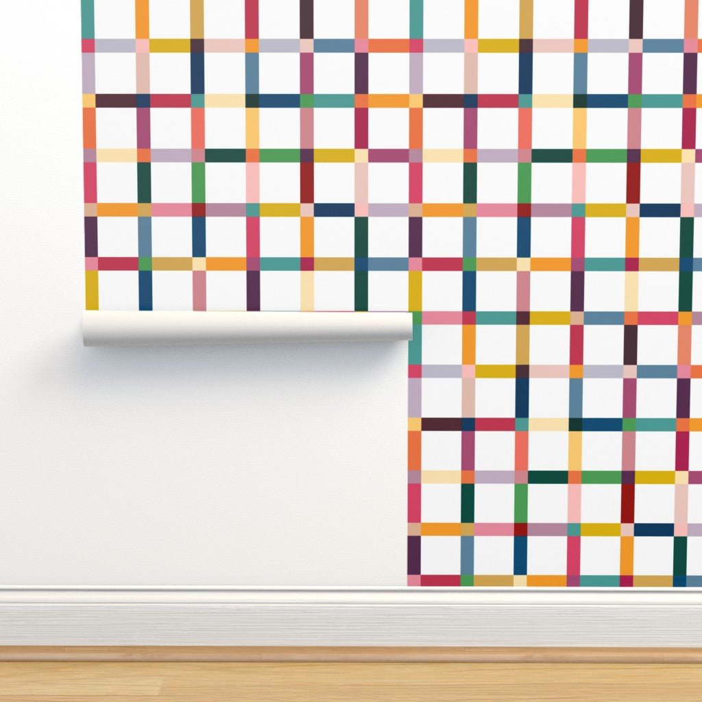 Bright and Colorful Modern Wallpaper in Checkered Pattern - Wallpaper | Victoria Bright Home - Colorful Modern Wallpaper For Your Home - - checkered,dining,kids,modern,multicolor,nursery,plaid