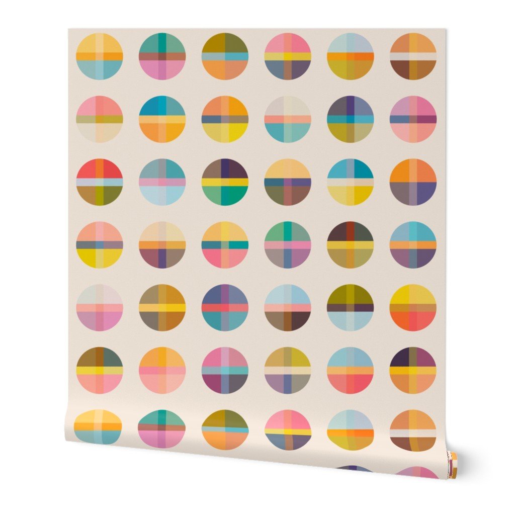 Retro Style Madras Plaid Wallpaper Boho Chic and Colorful - Wallpaper | Victoria Bright Home - Colorful Modern Wallpaper For Your Home - Peel and Stick Removeable Sample 11 x 24 inches - bedroom,cream,dots,feminine,kids,living,modern,multicolor,nursery,plaid,retro