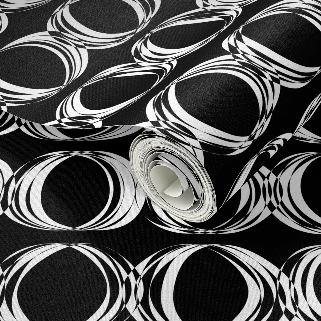 Messy Modern Abstract Circular Black and White Wallpaper - Wallpaper | Victoria Bright Home - Colorful Modern Wallpaper For Your Home - - abstract,bedroom,black,black and white,dining,living,modern,office