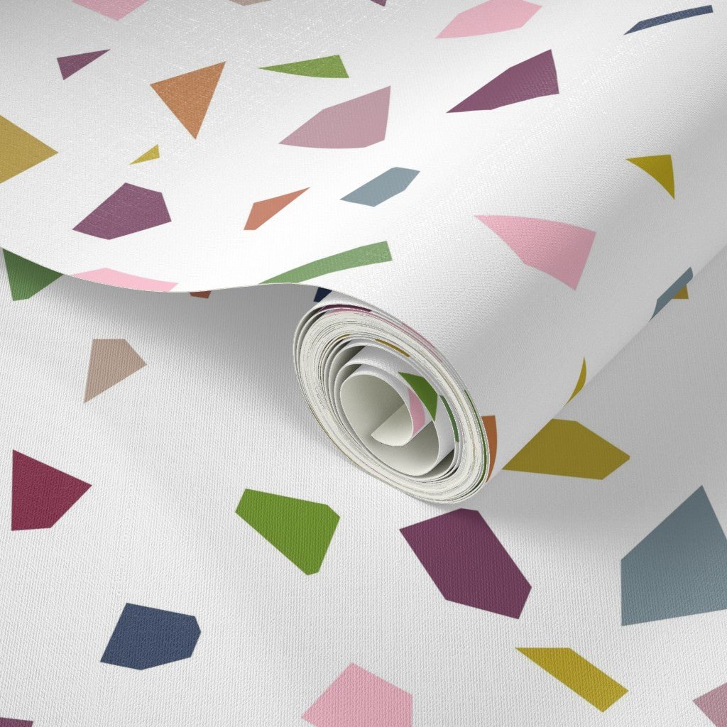 Terrazzo Italian Modern Wallpaper for Mid Century Design - Wallpaper | Victoria Bright Home - Colorful Modern Wallpaper For Your Home - - abstract,brown,gold,green,living,mid century,modern,multicolor,pink,vintage