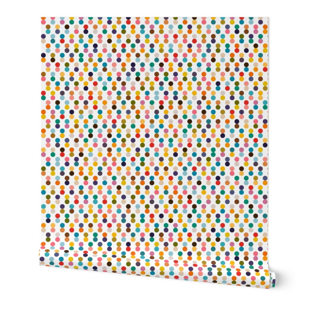Tiny Colorful Dots Nursery Wallpaper - Wallpaper | Victoria Bright Home - Colorful Modern Wallpaper For Your Home - Peel and Stick Removeable Sample 11 x 24 inches - bedroom,feminine,kids,modern,multicolor,nursery,office