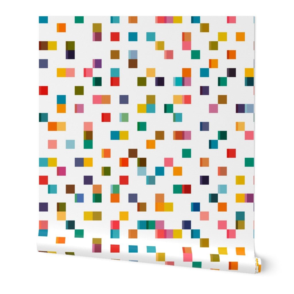 Cubed Geometric Colorful Wallpaper for a Child&