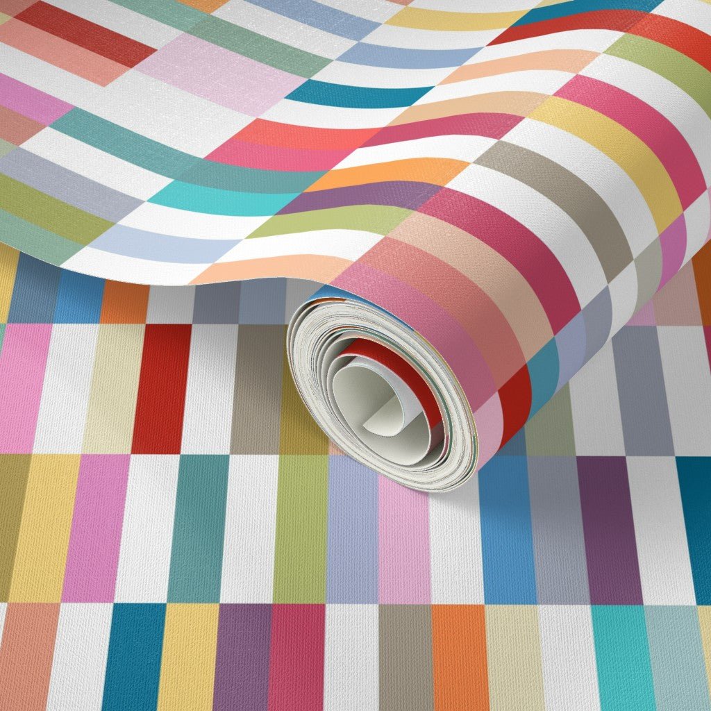 Fiddlestix Modern Geometric Wallpaper for a Colorful Kid&