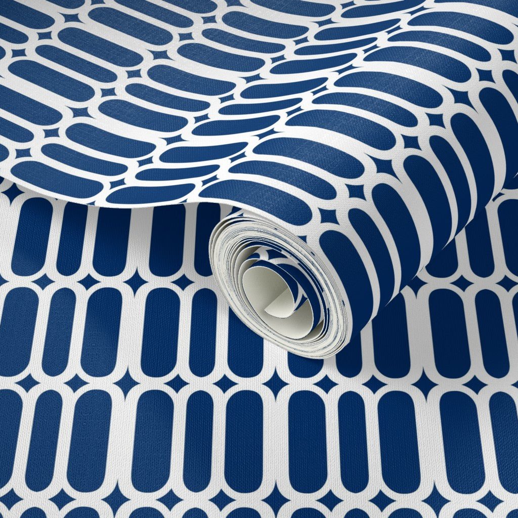 eClaire Mid Century Modern Wallpaper - Wallpaper | Victoria Bright Home - Colorful Modern Wallpaper For Your Home - - abstract,black,black and white,blue,dining,kids,kitchen,mid century,modern,orange,retro,sixties wallpaper