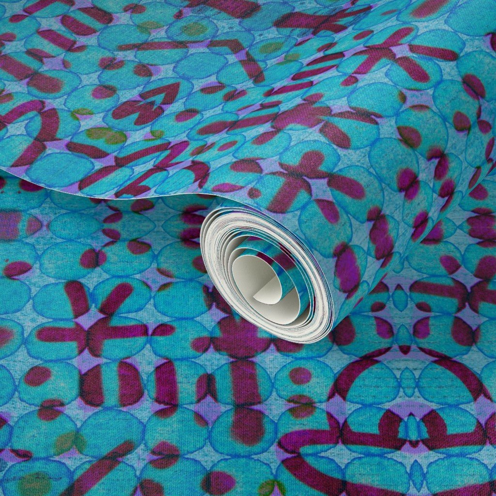 Japanese Inspired Abstract Kyoto Wallpaper - Wallpaper | Victoria Bright Home - Colorful Modern Wallpaper For Your Home - - abstract,asian-inspired,bedroom,green,japanese,modern,office,pink,Shibori,texture,turquoise