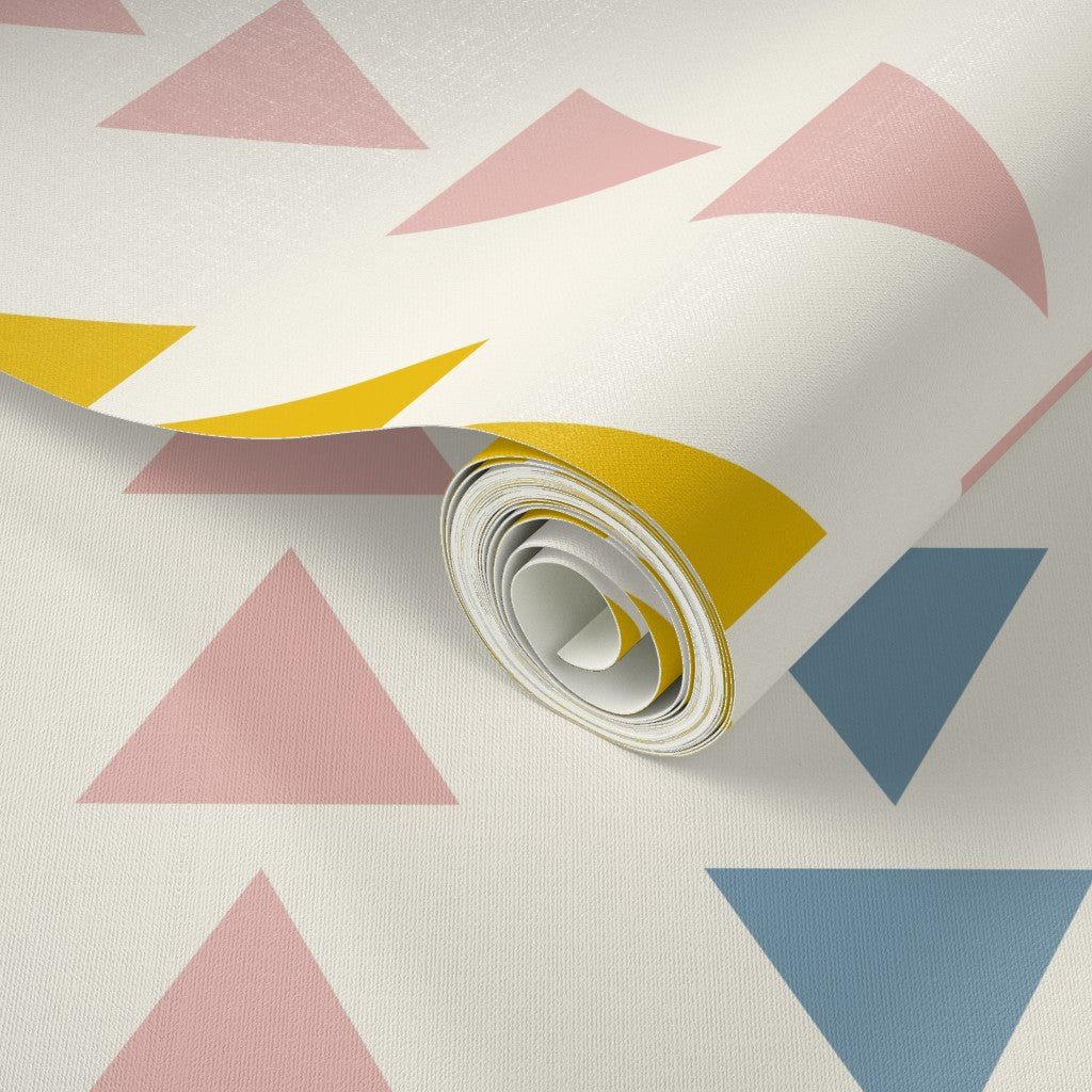 Pink Blue Yellow and Cream Kids Wallpaper - Wallpaper | Victoria Bright Home - Colorful Modern Wallpaper For Your Home - - arrows,blue,cream,kids,modern,nursery,pink,yellow