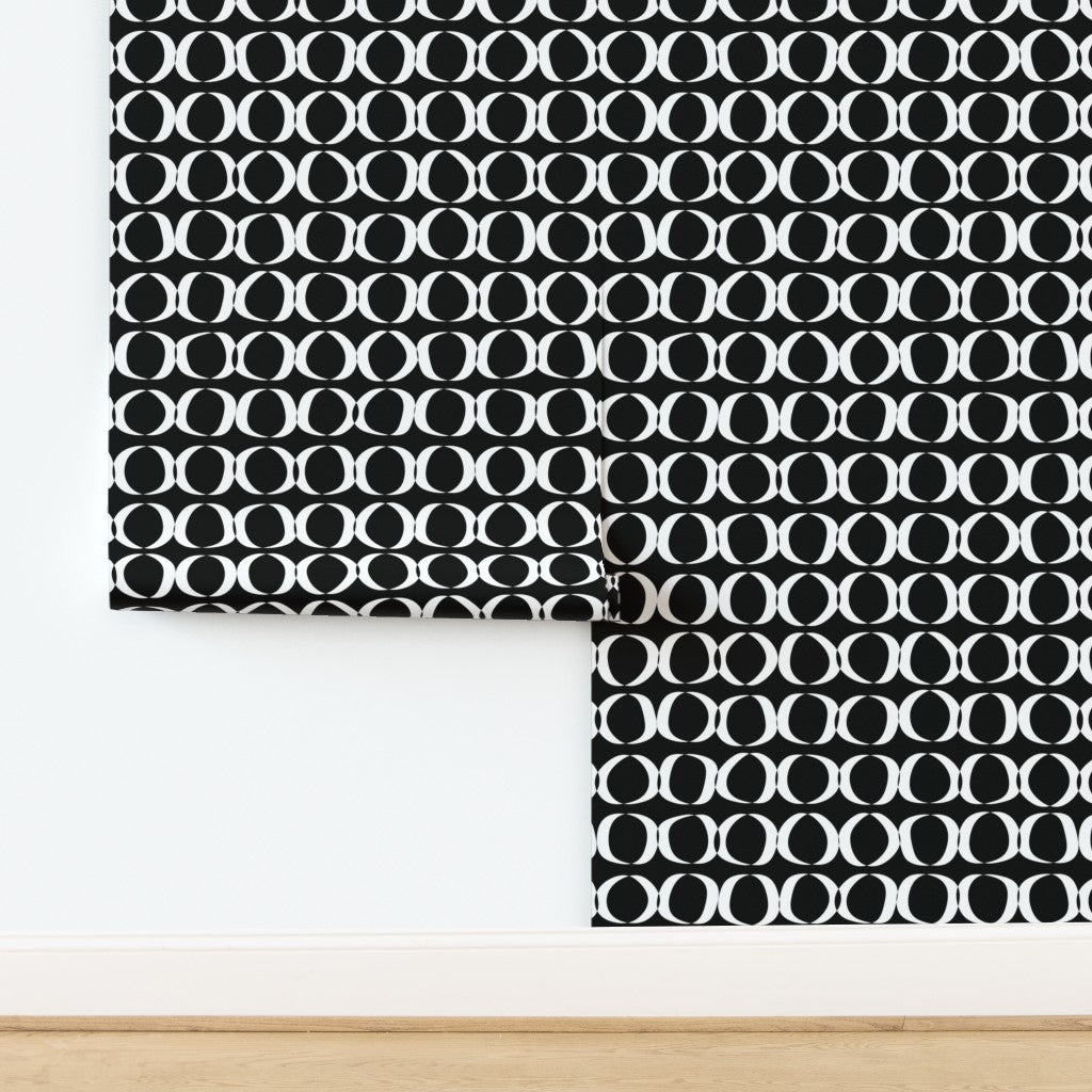 Abstract Circle Wallpaper for Modern Bold Living Room Design - Wallpaper | Victoria Bright Home - Colorful Modern Wallpaper For Your Home - - abstract,bedroom,black,black and white,blue,dining,dots,Gray,living,modern,office
