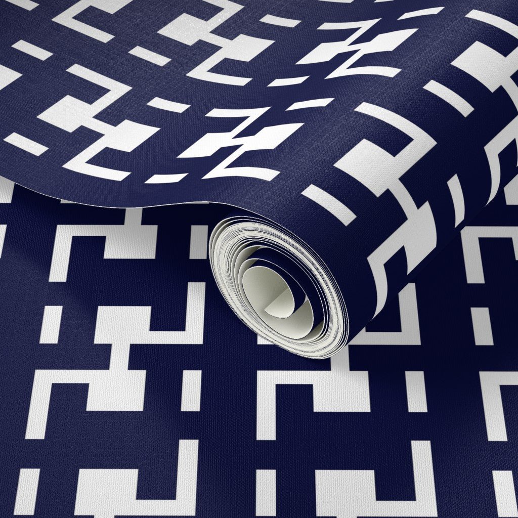 Modern Large Scale Houndstooth Wallpaper for a Mid Century Look - Wallpaper | Victoria Bright Home - Colorful Modern Wallpaper For Your Home - - bedroom,black,black and white,blue,brown,dining,green,houndstooth,kids,kitchen,modern,nursery,office,orange,pink,red,retro,sixties