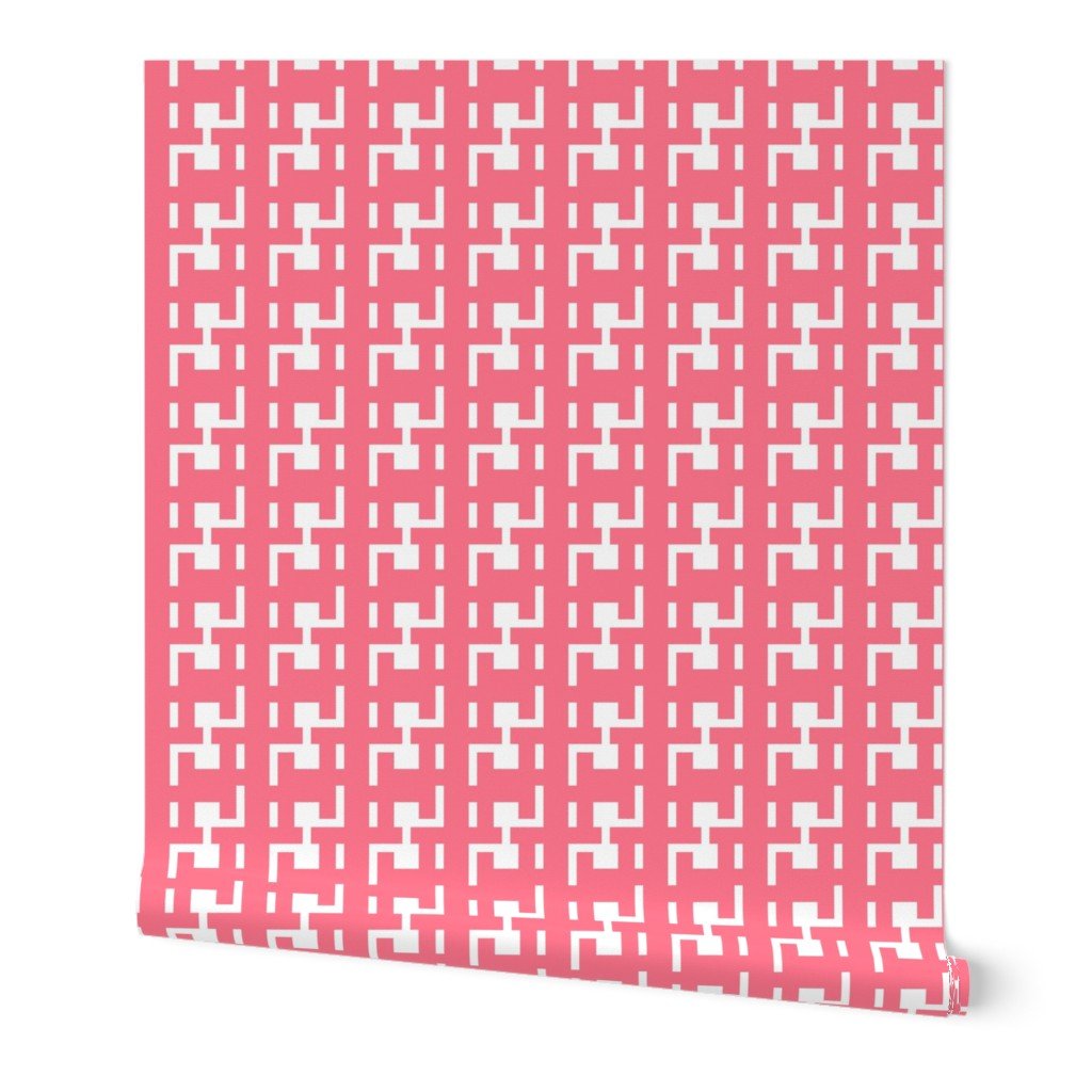Modern Large Scale Houndstooth Wallpaper for a Mid Century Look - Wallpaper | Victoria Bright Home - Colorful Modern Wallpaper For Your Home - - bedroom,black,black and white,blue,brown,dining,green,houndstooth,kids,kitchen,modern,nursery,office,orange,pink,red,retro,sixties