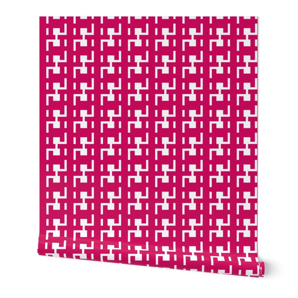 Modern Large Scale Houndstooth Wallpaper for a Mid Century Look - Wallpaper | Victoria Bright Home - Colorful Modern Wallpaper For Your Home - - bedroom,black,black and white,blue,brown,dining,green,houndstooth,kids,kitchen,modern,nursery,office,orange,pink,red,retro,sixties