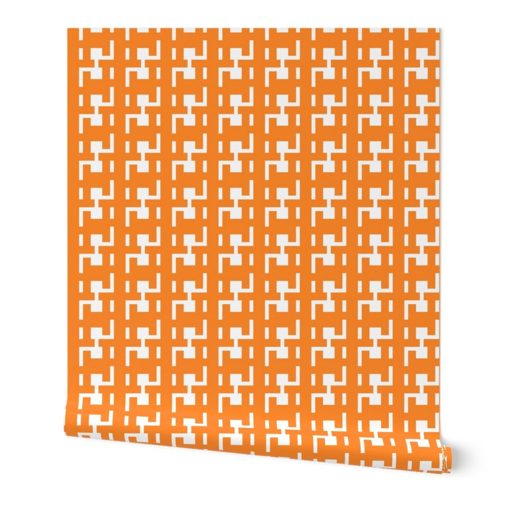 Modern Large Scale Houndstooth Wallpaper for a Mid Century Look - Wallpaper | Victoria Bright Home - Colorful Modern Wallpaper For Your Home - - bedroom,black,black and white,blue,brown,dining,green,houndstooth,kids,kitchen,modern,nursery,office,orange,pink,red,retro,sixties