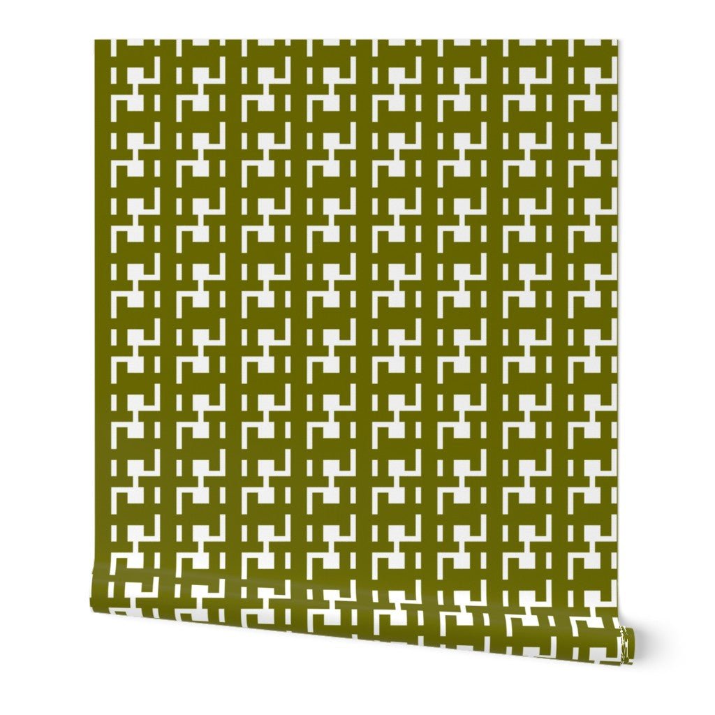 Modern Large Scale Houndstooth Wallpaper for a Mid Century Look - Wallpaper | Victoria Bright Home - Colorful Modern Wallpaper For Your Home - - bedroom,black,black and white,blue,brown,dining,green,houndstooth,kids,kitchen,modern,nursery,office,orange,pink,red,retro,sixties
