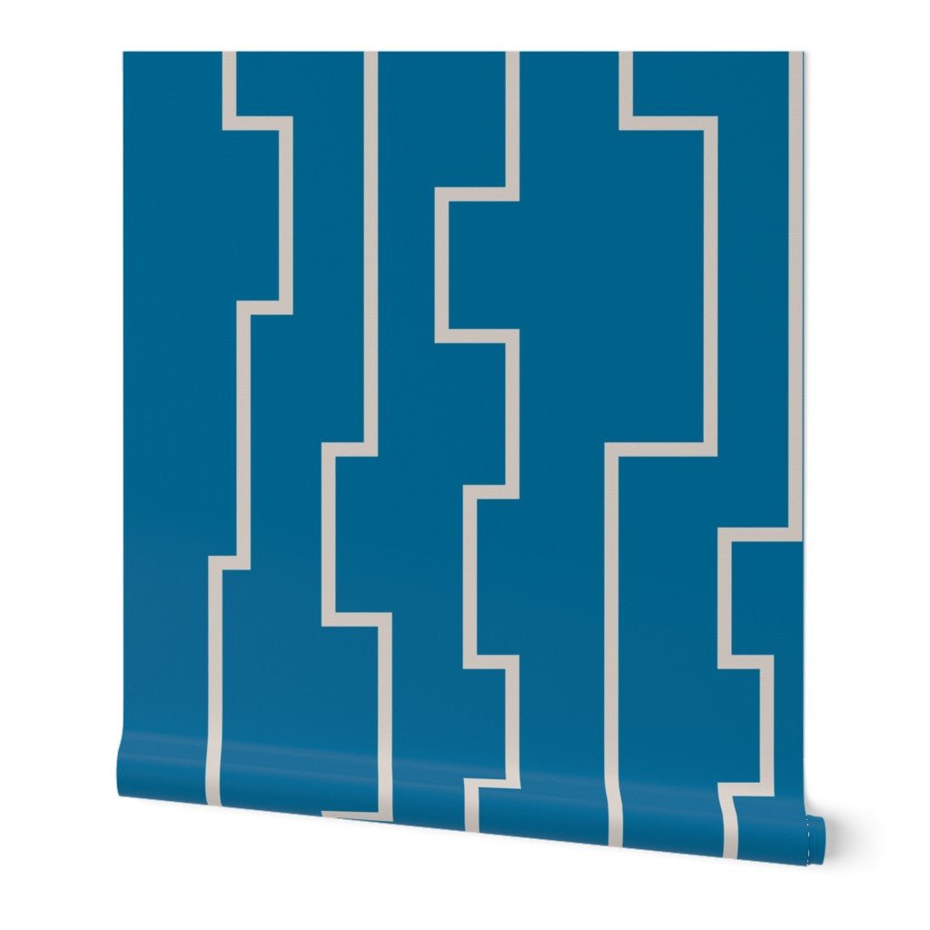 Farmhouse Modern Abstract Stripe Wallpaper in Fresh Colors - Wallpaper | Victoria Bright Home - Colorful Modern Wallpaper For Your Home - - abstract,bedroom,blue,dining,Gray,green,living,modern,office,stripes,turquoise