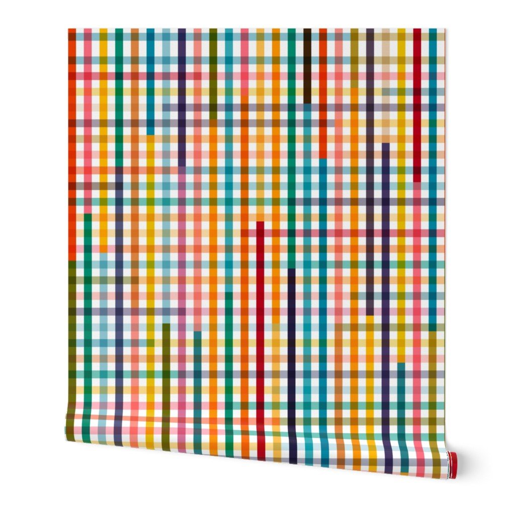 Confetti Party Plaid Wallpaper for a Nursery or Kid&