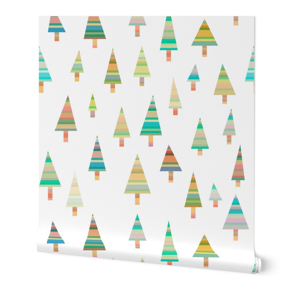 Woodland Folk Modern Wallpaper for the Nursery or a Child&