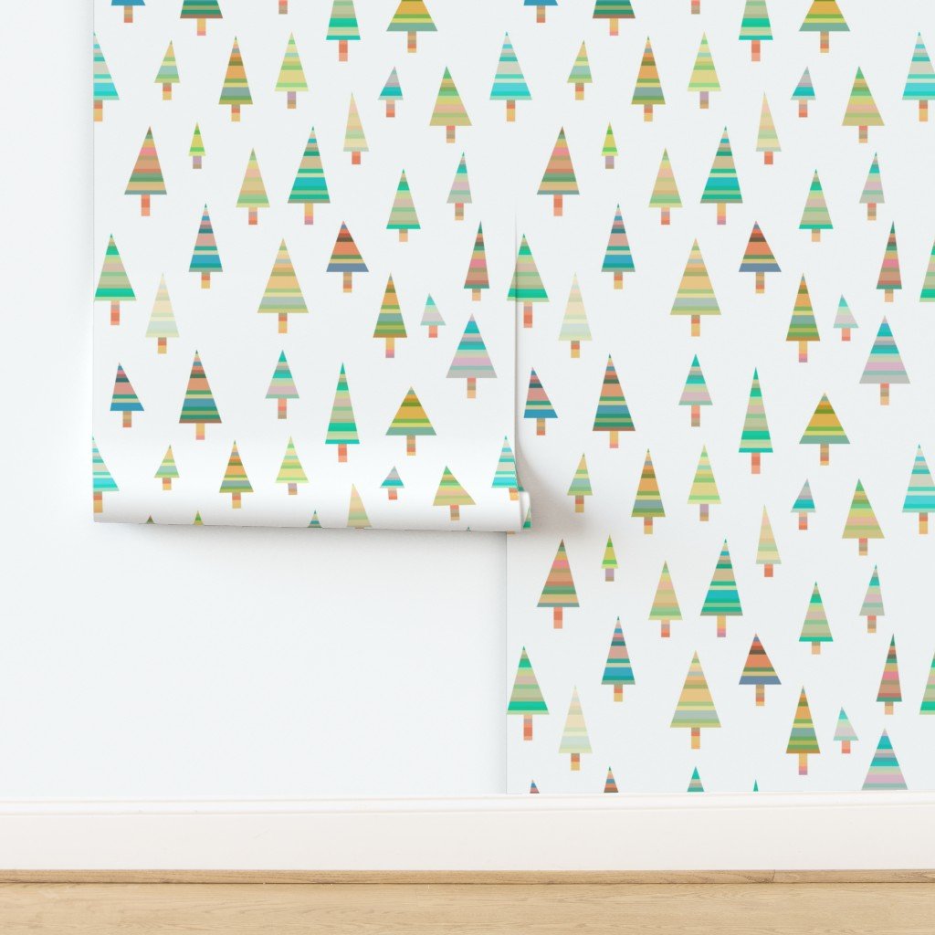 Woodland Folk Modern Wallpaper for the Nursery or a Child&