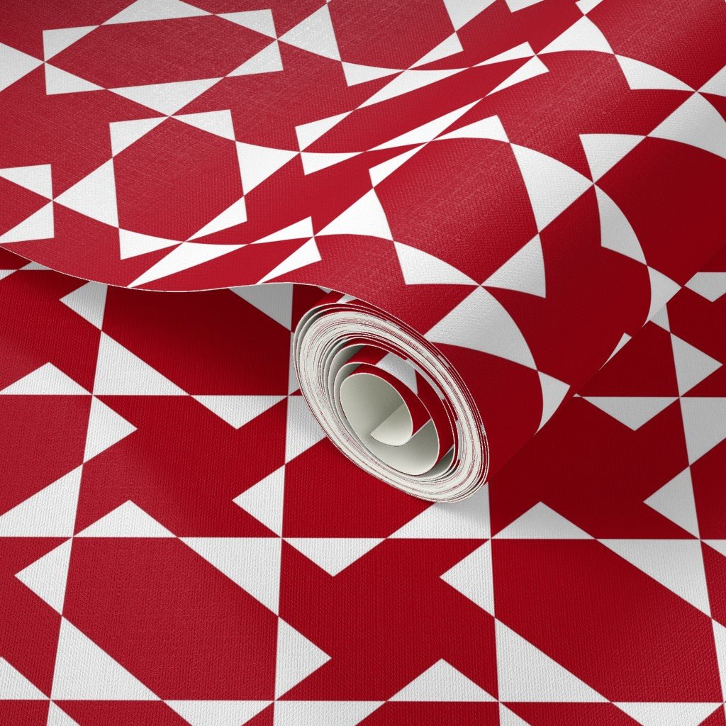 Chasing Charlie Modern Geometric Wallpaper - Wallpaper | Victoria Bright Home - Colorful Modern Wallpaper For Your Home - - bedroom,black,black and white,blue,dining,kitchen,living,modern,office,red,traditional