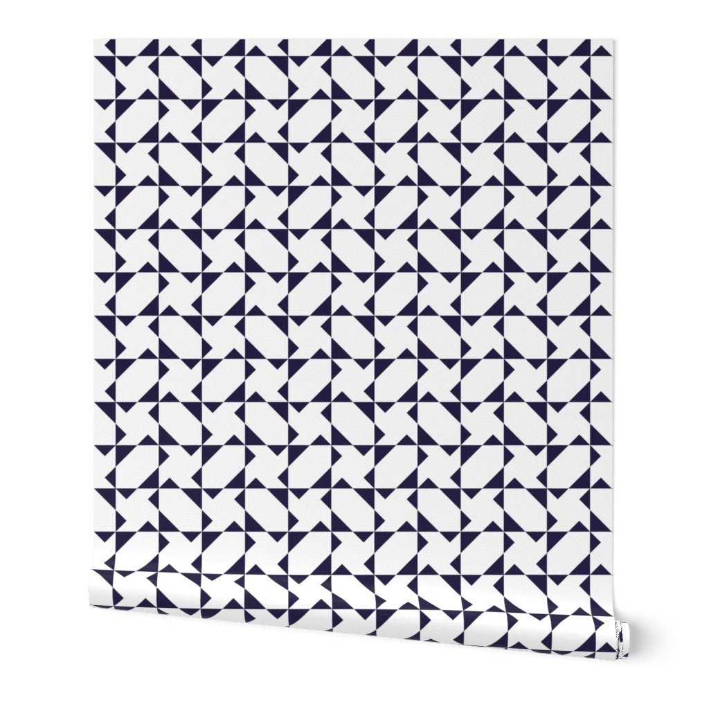 Chasing Charlie Modern Geometric Wallpaper - Wallpaper | Victoria Bright Home - Colorful Modern Wallpaper For Your Home - - bedroom,black,black and white,blue,dining,kitchen,living,modern,office,red,traditional