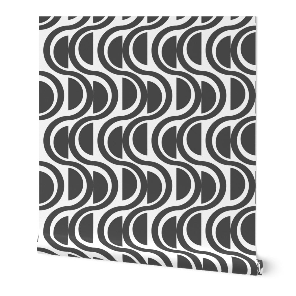 Waves Abstract Stripe Modern Wallpaper - Wallpaper | Victoria Bright Home - Colorful Modern Wallpaper For Your Home - - abstract,bedroom,black,black and white,blue,dining,Gray,green,kids,kitchen,modern,nursery,office,pink