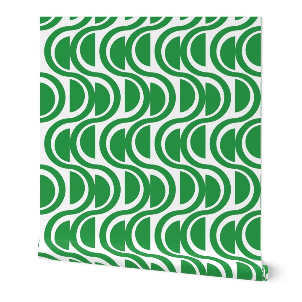 Waves Abstract Stripe Modern Wallpaper - Wallpaper | Victoria Bright Home - Colorful Modern Wallpaper For Your Home - Peel and Stick Removeable Sample 11 x 24 inches green waves - abstract,bedroom,black,black and white,blue,dining,Gray,green,kids,kitchen,modern,nursery,office,pink