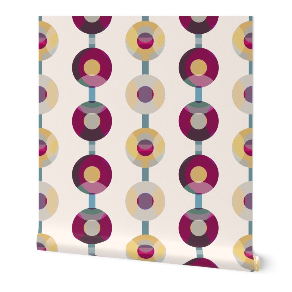 Retro Modern Turntable Wallpaper for a Classic Sophisticated Look - Wallpaper | Victoria Bright Home - Colorful Modern Wallpaper For Your Home - Peel and Stick Removeable Sample 11 x 24 inches - bedroom,blue,dining,gold,green,living,modern,multicolor,office,pink,retro