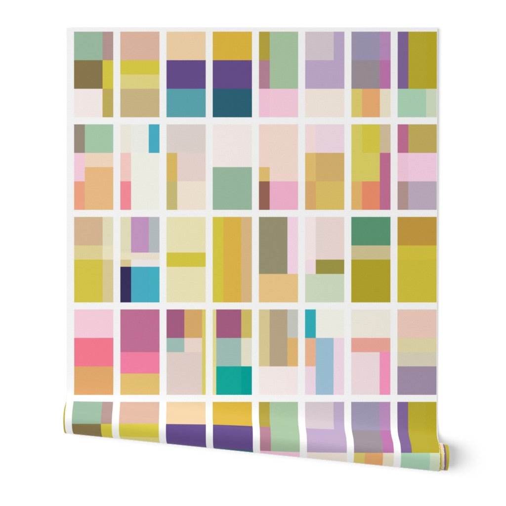 Mirabel Geometric Modern Wallpaper for a Bold Maximalist Look - Wallpaper | Victoria Bright Home - Colorful Modern Wallpaper For Your Home - Peel and Stick Removeable Sample 11 x 24 inches gold mirabel - abstract,bedroom,dining,feminine,geometric,gold,green,kids,modern,multicolor,office,pink