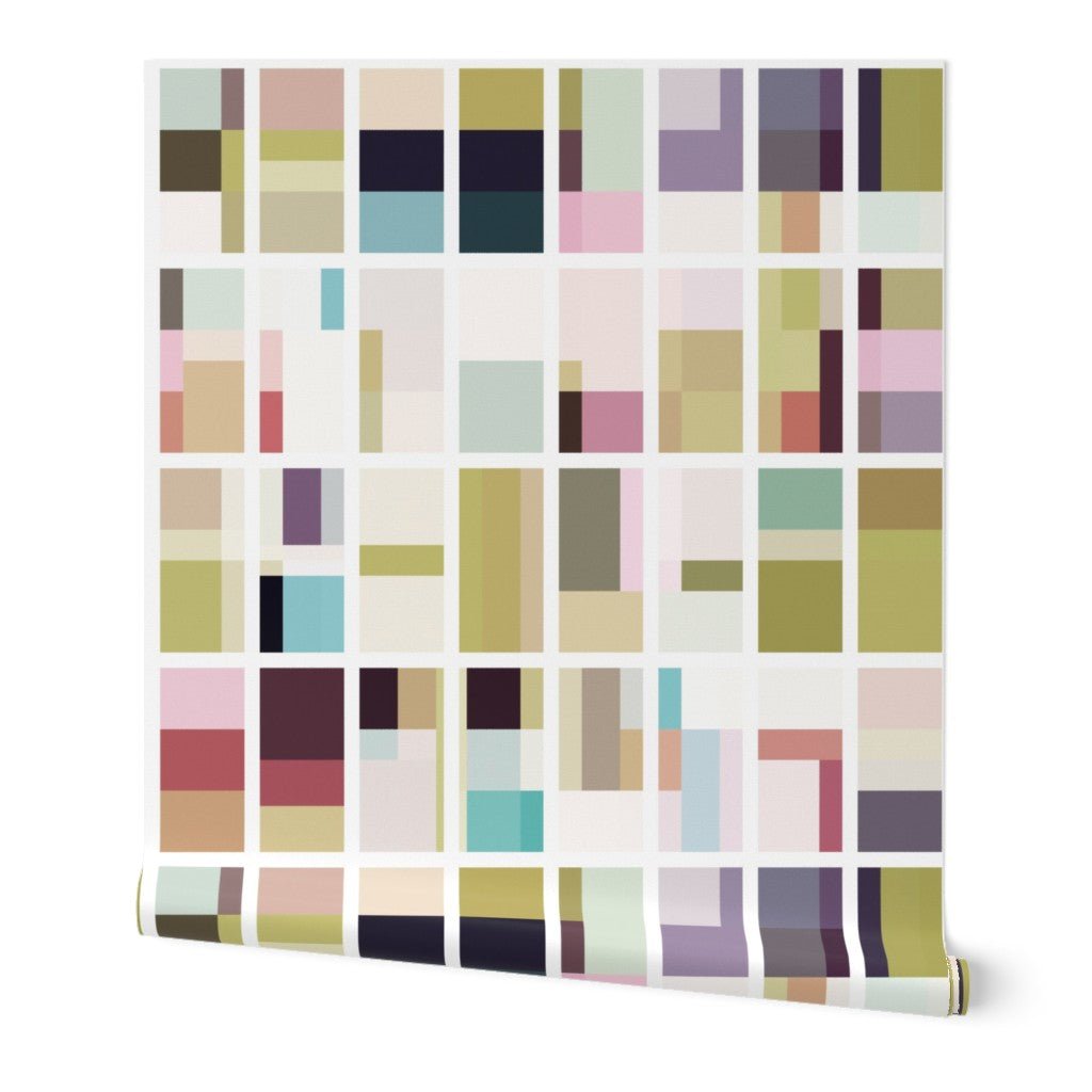 Mirabel Geometric Modern Wallpaper for a Bold Maximalist Look - Wallpaper | Victoria Bright Home - Colorful Modern Wallpaper For Your Home - Peel and Stick Removeable Sample 11 x 24 inches green olive mirabel - abstract,bedroom,dining,feminine,geometric,gold,green,kids,modern,multicolor,office,pink