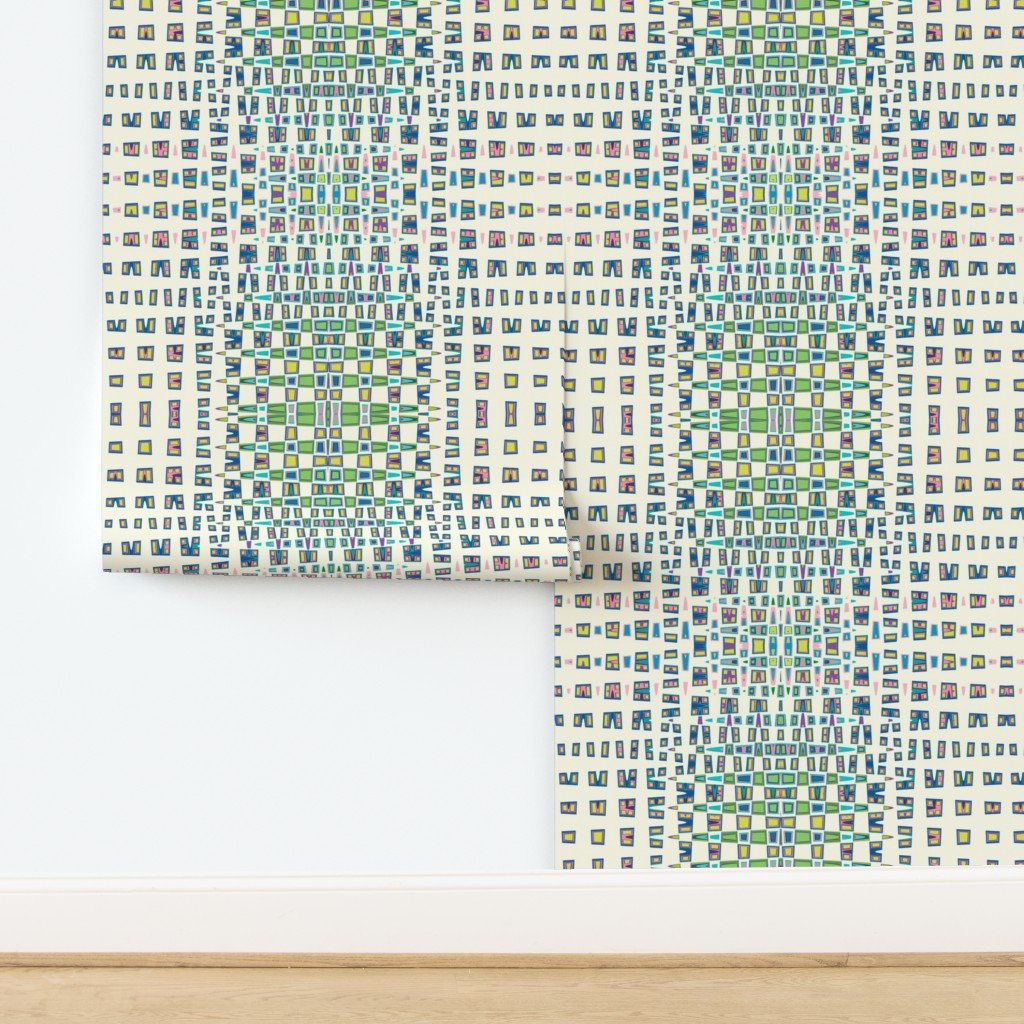 Mardis Gras Abstract Modern Wallpaper for a Retro Look - Wallpaper | Victoria Bright Home - Colorful Modern Wallpaper For Your Home - - abstract,bedroom,green,kitchen,modern,multicolor,nursery,pink,retro,yellow