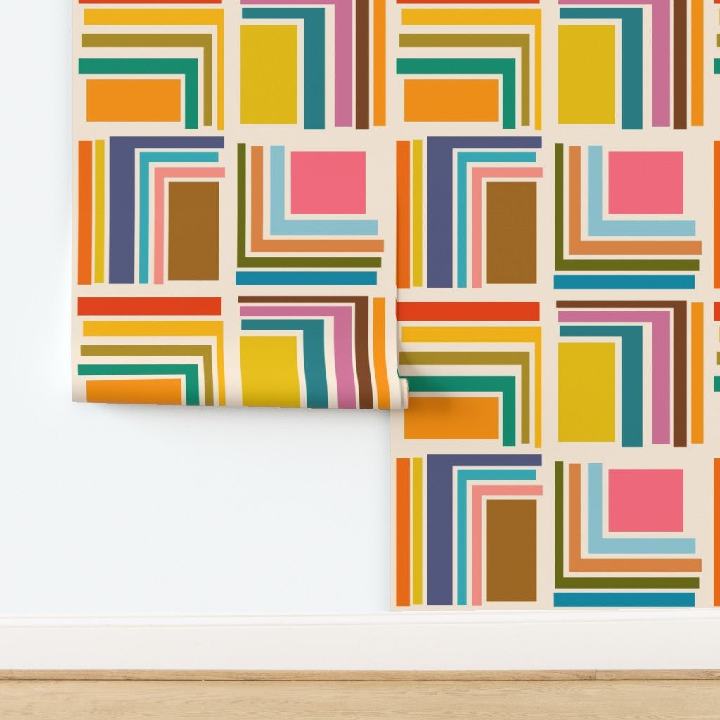 Off The Cuff Retro Wallpaper For Bold Sixties Flavor - Wallpaper | Victoria Bright Home - Colorful Modern Wallpaper For Your Home - - bedroom,dining,living,mid century,modern,multicolor,office,retro,sixties