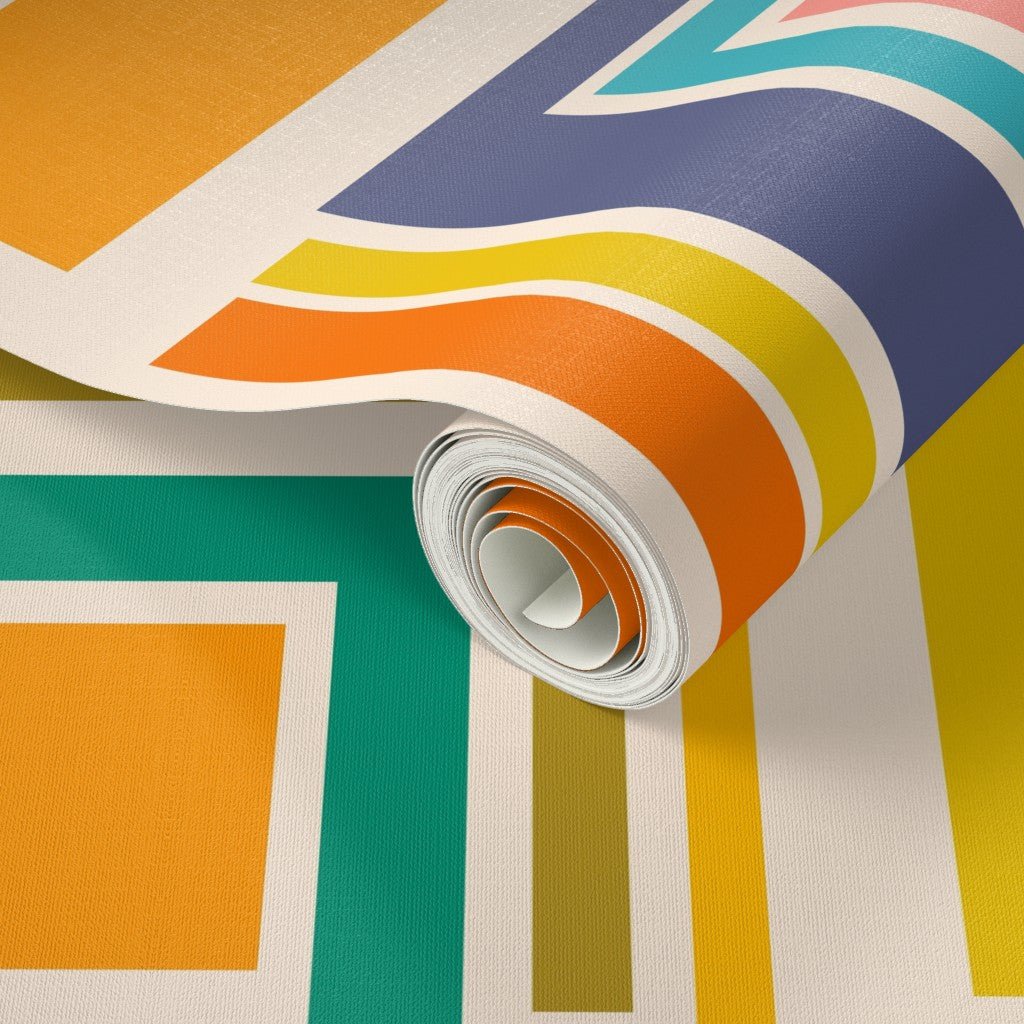 Off The Cuff Retro Wallpaper For Bold Sixties Flavor - Wallpaper | Victoria Bright Home - Colorful Modern Wallpaper For Your Home - - bedroom,dining,living,mid century,modern,multicolor,office,retro,sixties