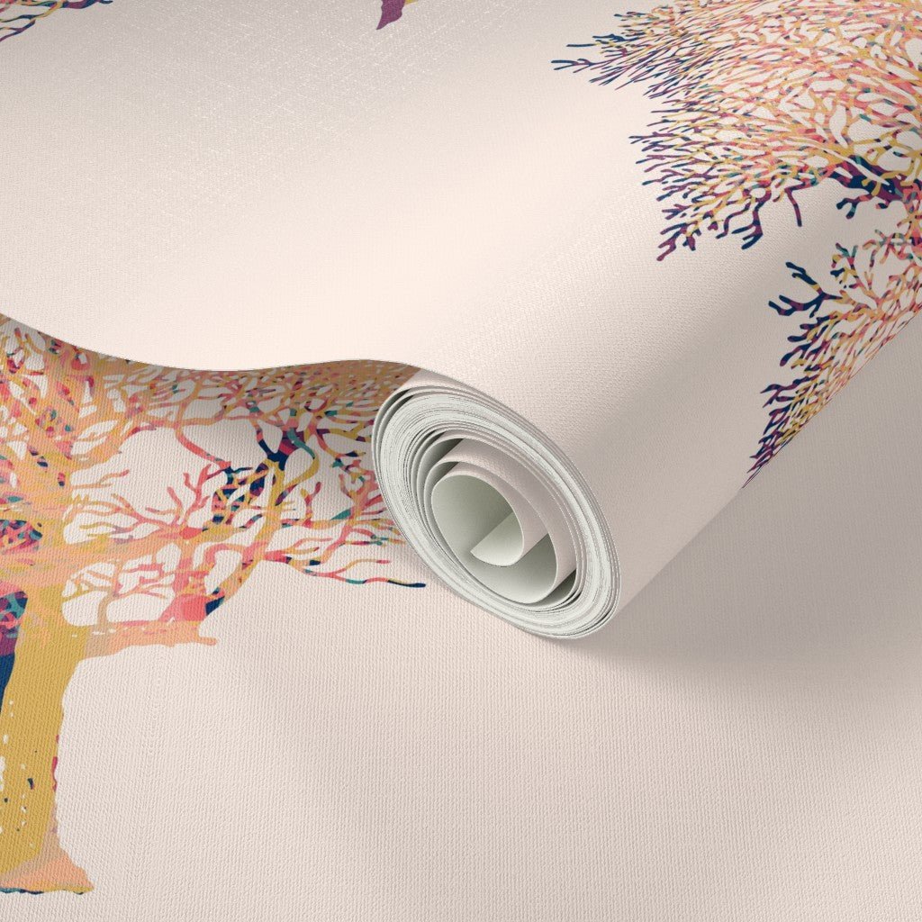 Chinoiserie Tree Wallpaper for an Elegant Traditional Style - Wallpaper | Victoria Bright Home - Colorful Modern Wallpaper For Your Home - - asian,bedroom,dining,floral,living,multicolor,nursery,traditional,vintage