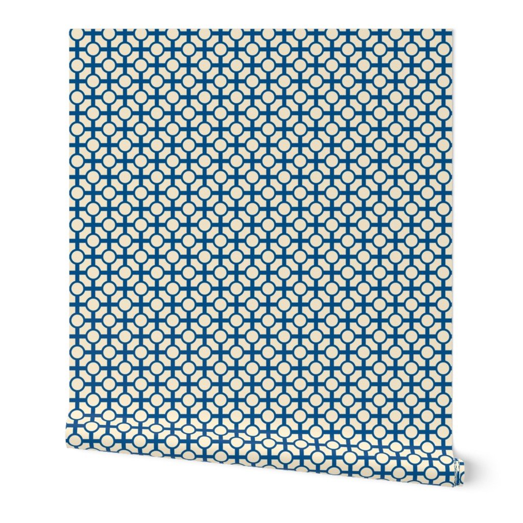 Retro Trellis Classic Wallpaper with a Chinoiserie Feel - Wallpaper | Victoria Bright Home - Colorful Modern Wallpaper For Your Home - Peel and Stick Removeable Sample 11 x 24 inches blue trellis light - bedroom,blue,cream,dining,green,kids,kitchen,Minimalist,modern,nursery,pink,retro,traditional,vintage,yellow