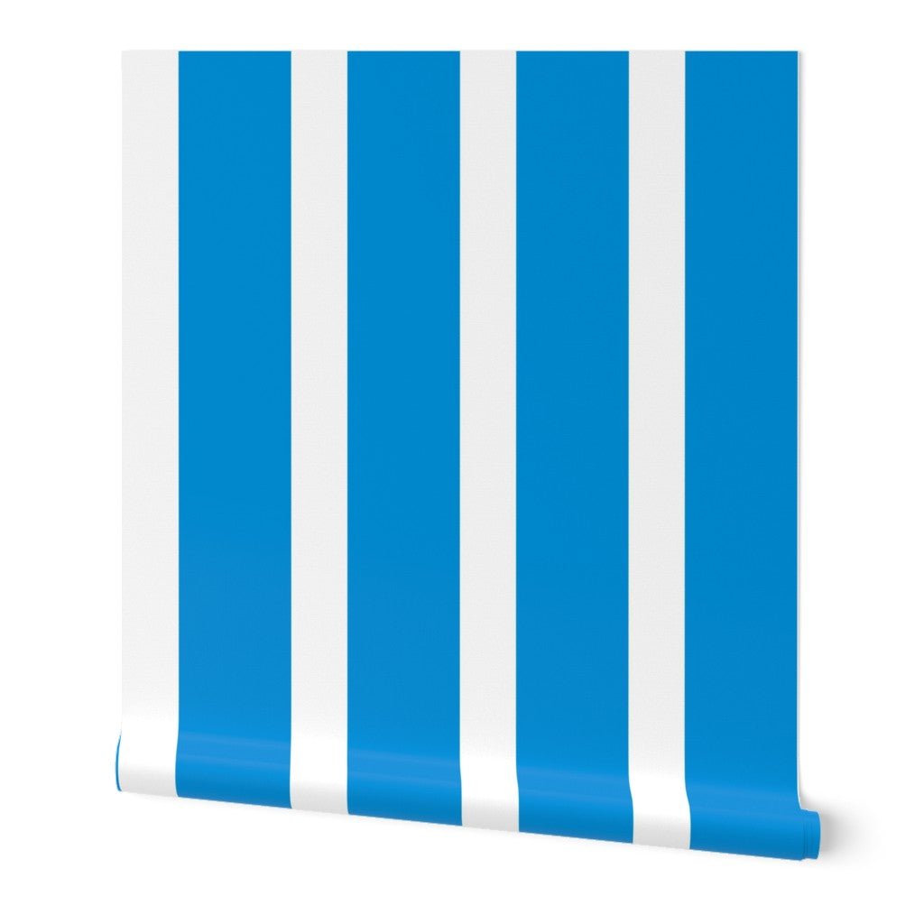 Bold Striped Wallpaper in Bright Colors for a British Interiors Feel - Wallpaper | Victoria Bright Home - Colorful Modern Wallpaper For Your Home - - bedroom,blue,dining,green,kids,kitchen,modern,nursery,office,orange,pink,red,retro,scandinavian,stripes,traditional,yellow