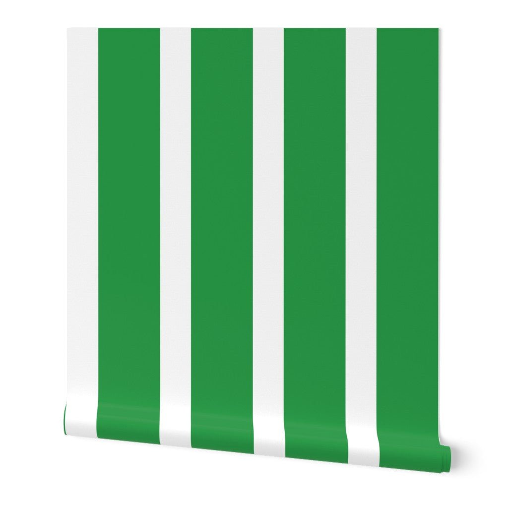 Bold Striped Wallpaper in Bright Colors for a British Interiors Feel - Wallpaper | Victoria Bright Home - Colorful Modern Wallpaper For Your Home - Peel and Stick Removeable Sample 11 x 24 inches Green stripe - bedroom,blue,dining,green,kids,kitchen,modern,nursery,office,orange,pink,red,retro,scandinavian,stripes,traditional,yellow