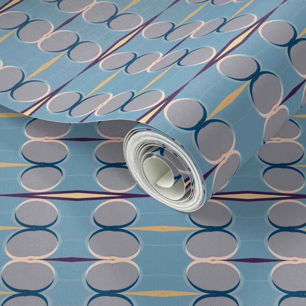 Japanese Abstract Zen Garden Wallpaper for Spa and Tranquil Decor - Wallpaper | Victoria Bright Home - Colorful Modern Wallpaper For Your Home - - abstract,asian-inspired,bedroom,blue,japanese,Minimalist,modern