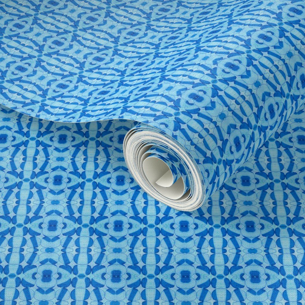 Beachy Blue Wallpaper for a Beach House or Caribbean Vibe - Wallpaper | Victoria Bright Home - Colorful Modern Wallpaper For Your Home - - abstract,bedroom,blue,dining,kitchen,office,traditional