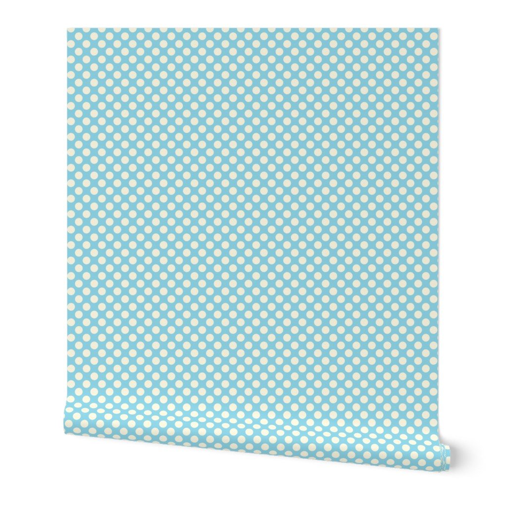 Modernist Mini Dot Wallpaper in Nostalgic Colors for Mid Century Modern Decor - Wallpaper | Victoria Bright Home - Colorful Modern Wallpaper For Your Home - Peel and Stick Removeable Sample 11 x 24 inches blue pale mod mini dot dark - bedroom,blue,dining,dots,feminine,green,kids,kitchen,mid century,modern,nursery,office,red,retro,sixties,yellow