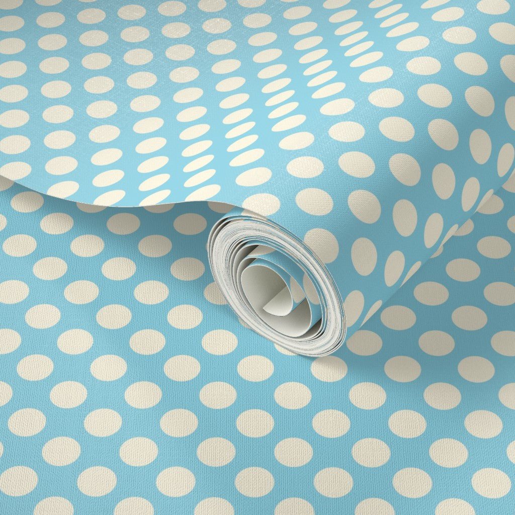 Modernist Mini Dot Wallpaper in Nostalgic Colors for Mid Century Modern Decor - Wallpaper | Victoria Bright Home - Colorful Modern Wallpaper For Your Home - - bedroom,blue,dining,dots,feminine,green,kids,kitchen,mid century,modern,nursery,office,red,retro,sixties,yellow