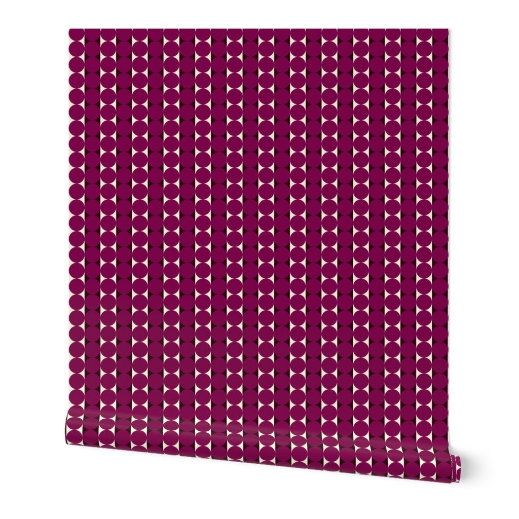 Abacus Retro Striped Dot Wallpaper in Ten Nostalgic Colors - Wallpaper | Victoria Bright Home - Colorful Modern Wallpaper For Your Home - Peel and Stick Removeable Sample 11 x 24 inches burgundy wine abacus - bedroom,blue,dining,dots,green,kids,kitchen,living,mid century,modern,nursery,office,orange,pink,purple,red,retro,stripes,turquoise,yellow