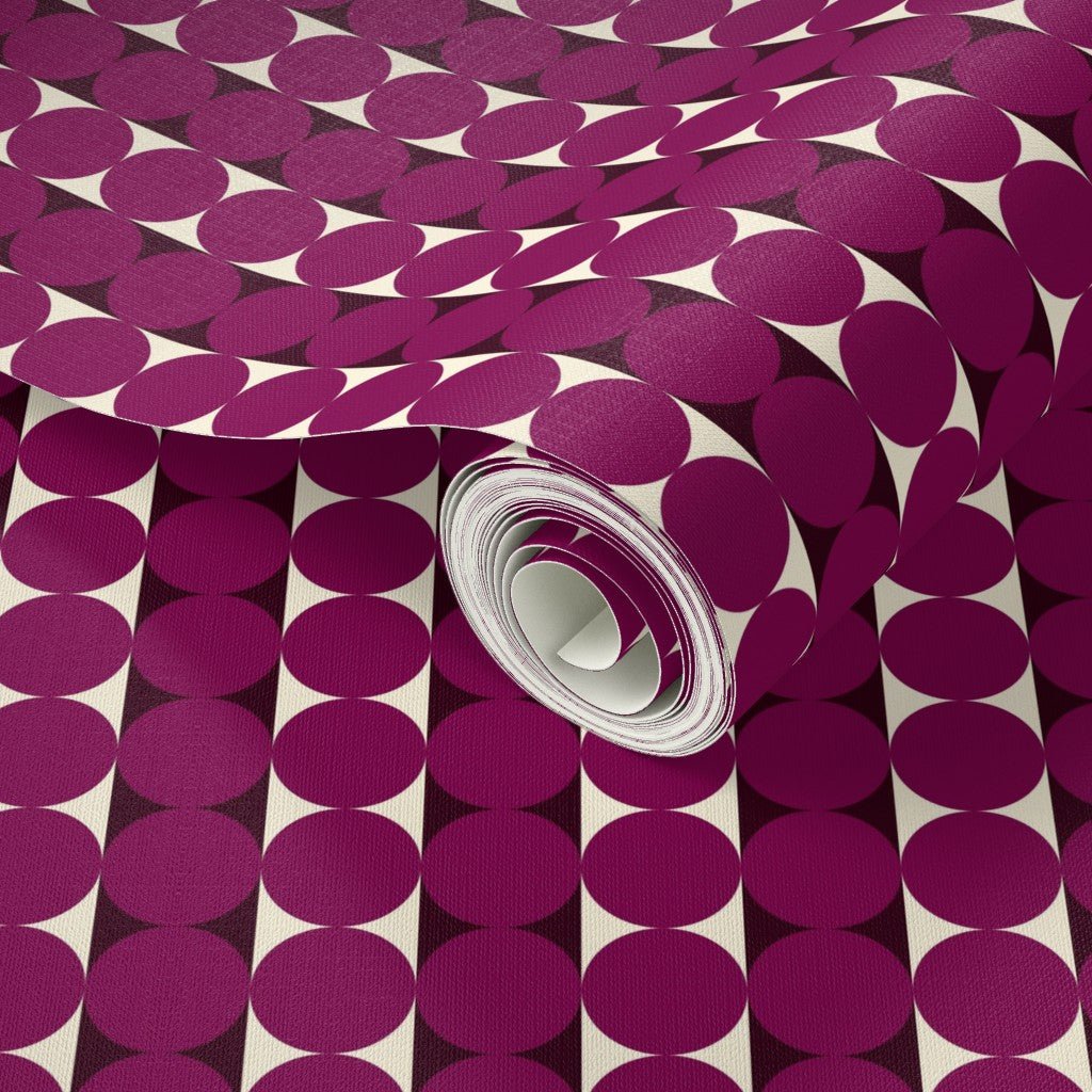 Abacus Retro Striped Dot Wallpaper in Ten Nostalgic Colors - Wallpaper | Victoria Bright Home - Colorful Modern Wallpaper For Your Home - - bedroom,blue,dining,dots,green,kids,kitchen,living,mid century,modern,nursery,office,orange,pink,purple,red,retro,stripes,turquoise,yellow