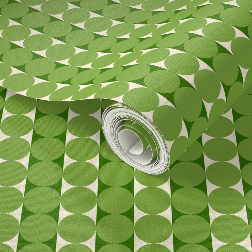 Abacus Retro Striped Dot Wallpaper in Ten Nostalgic Colors - Wallpaper | Victoria Bright Home - Colorful Modern Wallpaper For Your Home - - bedroom,blue,dining,dots,green,kids,kitchen,living,mid century,modern,nursery,office,orange,pink,purple,red,retro,stripes,turquoise,yellow